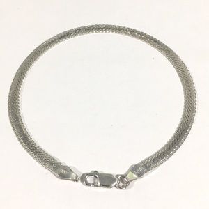 Sterling Silver Italian Made Herring Bone Bracelet